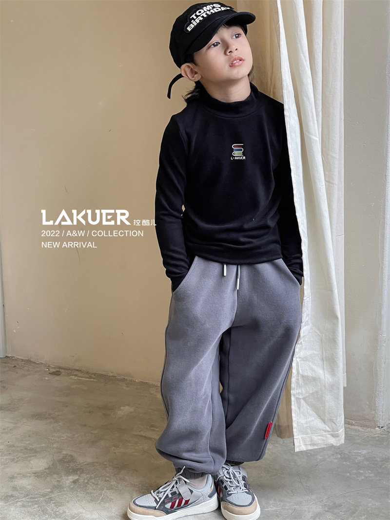波啦LAKEUR拉酷儿MQ1770男女童半高领发热打底衫童装实体店现货