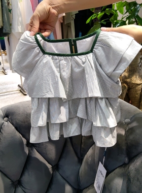 小童品牌VOOTOO童装实体店断码捡漏夏款女童短袖衬衣G83241