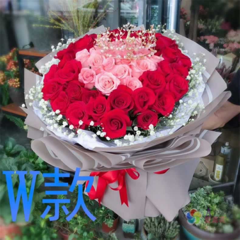 生日周年粉玫瑰山东济宁花店送花曲阜市兖州市邹城市同城鲜花快递