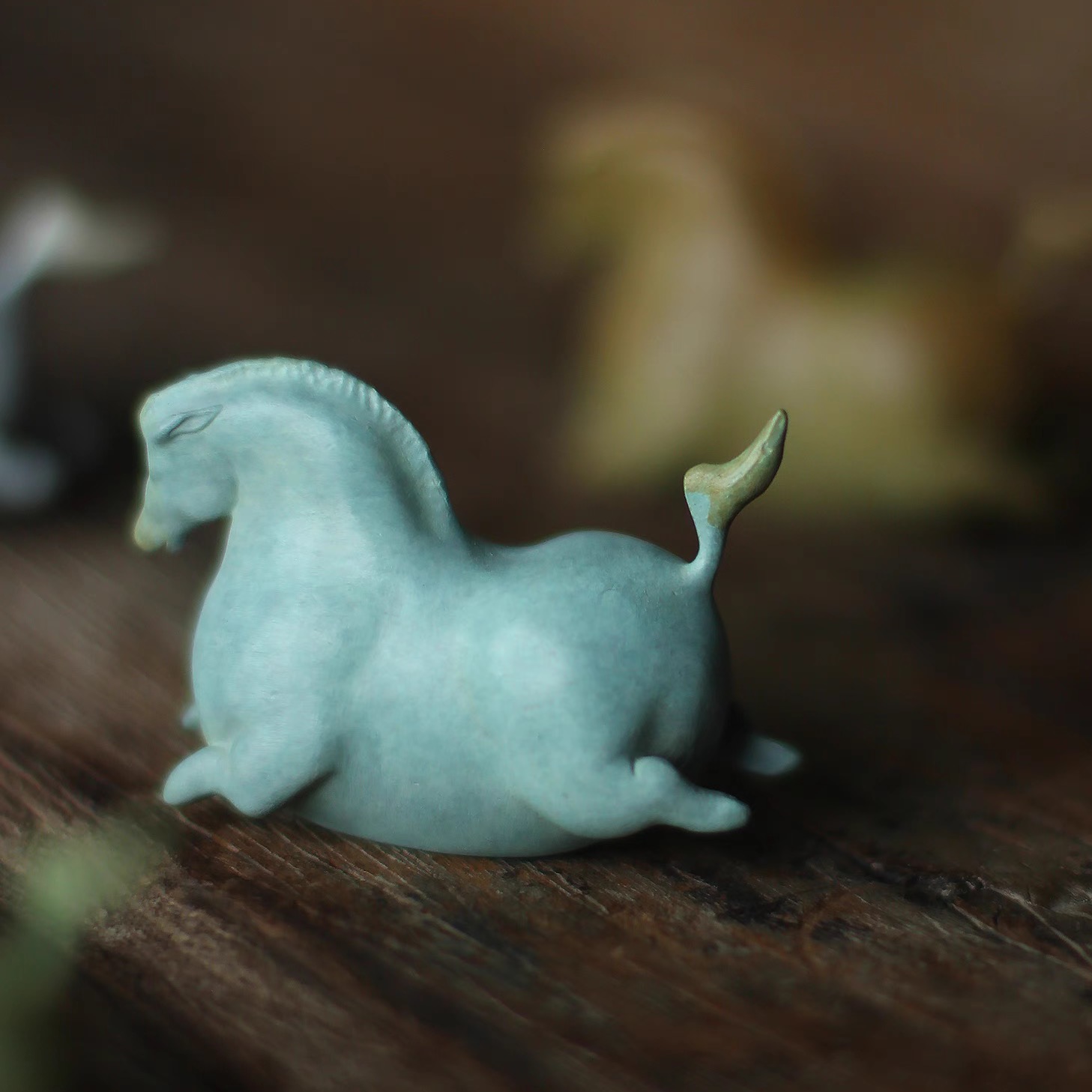 纯铜小马摆件笔搁中式小唐马吉祥物马踏飞燕生日礼物