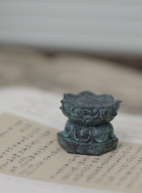 纯铜莲花盖置禅意摆件盖置