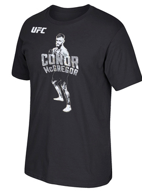 UFC MMA 康纳麦格雷戈 嘴炮黑色圆领正品 人物站立 纯棉短袖T恤