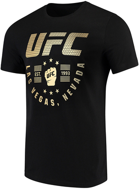 UFC自由搏击纯棉训练运动服MMA综合格斗拳击健身大码短袖上衣T恤