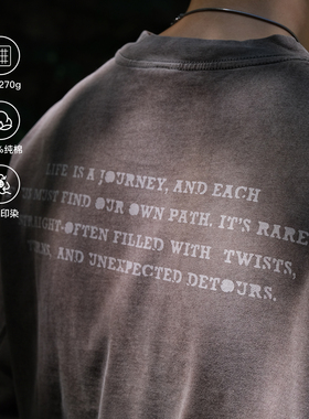 TINGOPLANET2025秋季新款男士长袖t恤纯棉重磅270g宽松美式潮牌