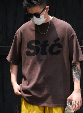 TINGOPLANET短袖男款夏季 320g重磅纯棉美式t恤宽松水洗复古潮牌