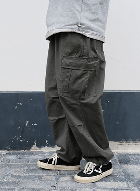 tingoplanet秋季日系工装裤男美式复古多口袋直筒宽松休闲长裤