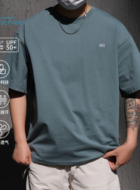 TINGOPLANET2025新款夏季男士短袖T恤宽松休闲索罗娜240g速干凉感
