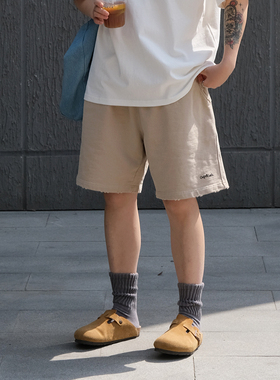 TINGOPLANET2025新款夏季480g纯棉五分短裤男外穿直筒休闲潮牌