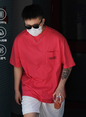 TINGOPLANET2025夏季新款男生短袖260g重磅t恤宽松纯棉潮牌小领口