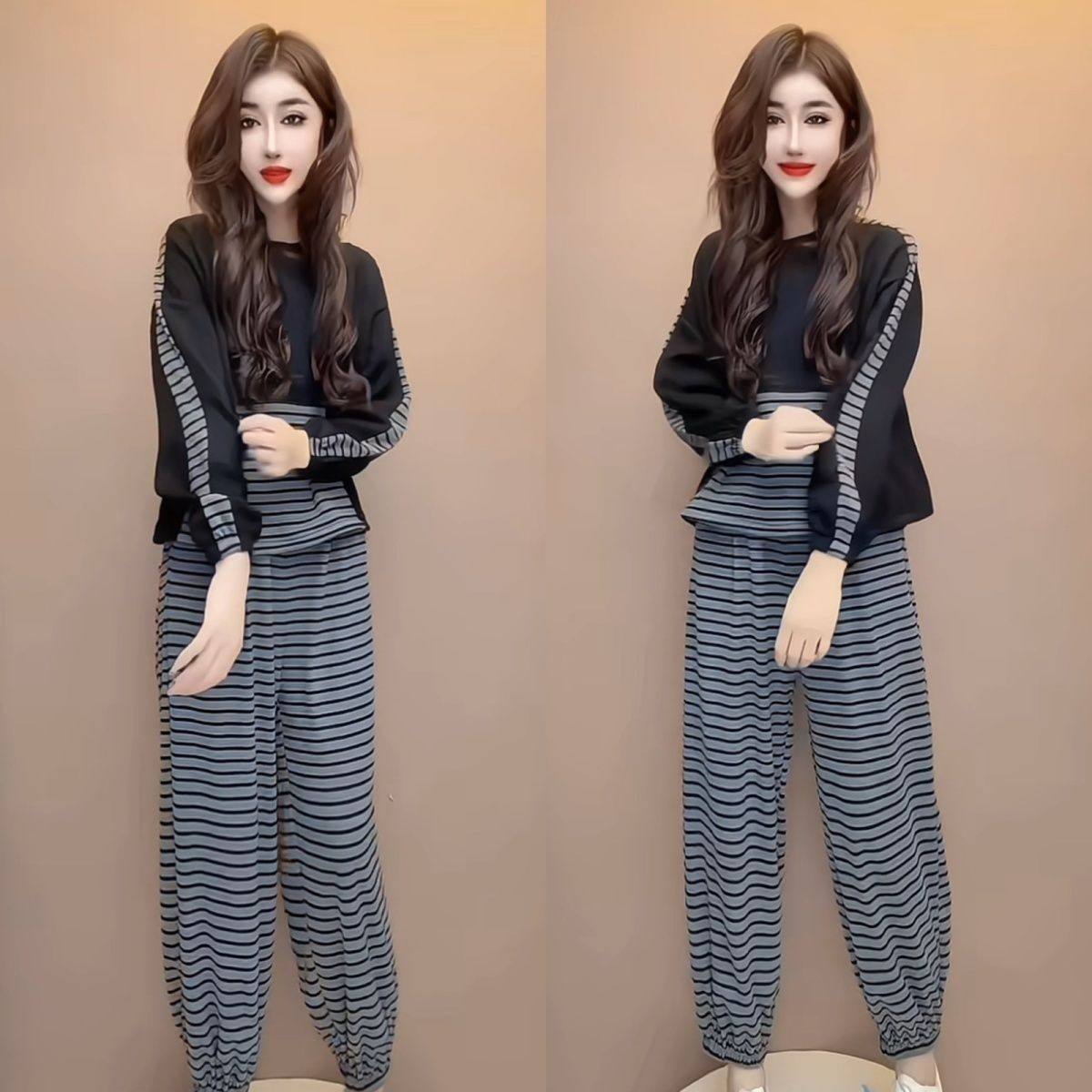 2026春季新款轻奢舒适长袖上衣裤子两件套时尚洋气高级感时尚套装,女装/女士精品,时尚套装,淘宝优惠券,粉丝福利购,淘宝优惠卷
