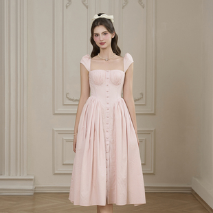 新款 2025年夏季 温润如玉甜蜜粉色公主裙 ANGE 越南小众品牌BEL