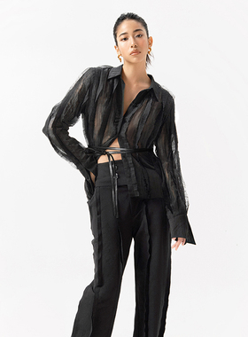 越南小众MUSTHAVE 2023年夏季新款设计感随性时尚衬衫+高腰长裤