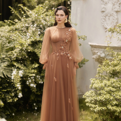 越南JOSEPHINE 2025年夏季新款名媛风立体花朵薄纱连衣裙