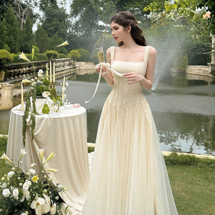 新款 2025年冬季 甜美公主风米色长裙 VINTAGE 越南品牌SO