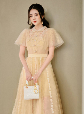 越南小众MADDY HATES ROSE 2024年夏季新款知性端庄波点长裙