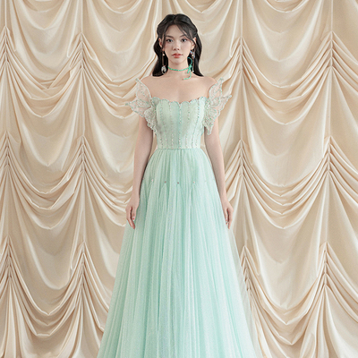 越南小众MADDY HATES ROSE2024夏季新款清雅淡柔蝴蝶薄纱裙