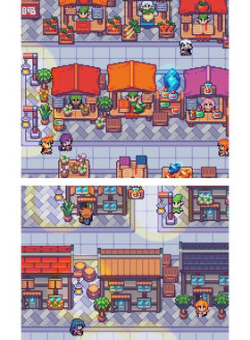 RPG MAKER MV像素集市场景地图游戏素材拼接图块RPGMV/MZ/VX资源