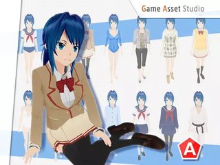 Unity Aoi Character Pack1.11日系卡通动漫美少女人物角色3d模型