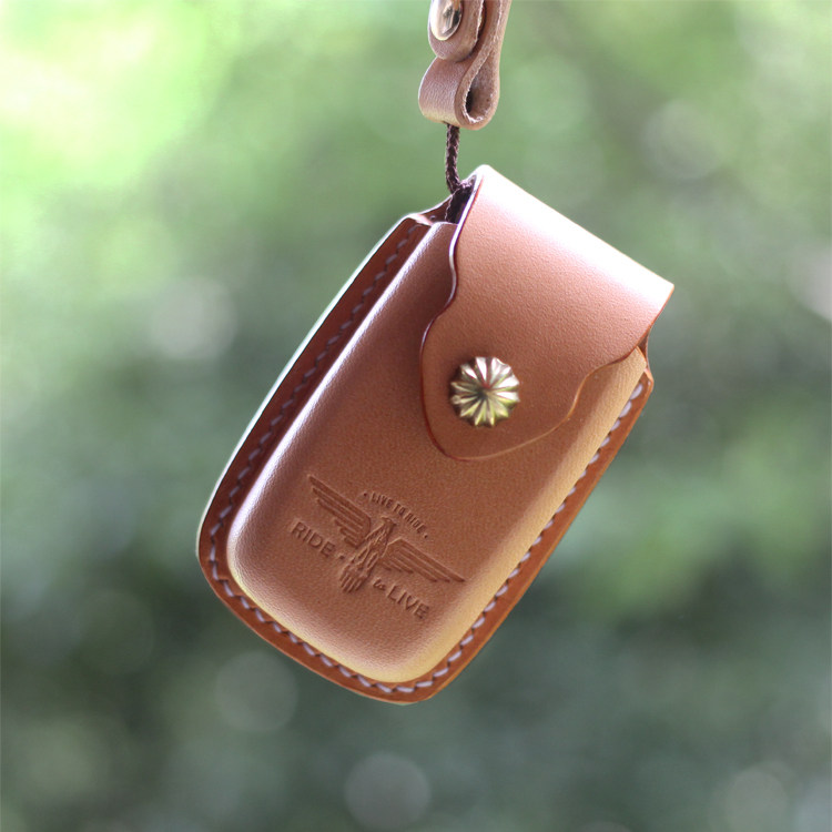 hjkl适配宝马BMW摩托车加盖钥匙包手工真皮质感钥匙套配钥匙扣