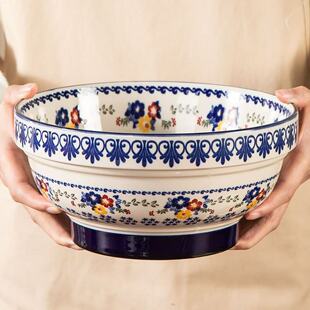 罗尔非蓝调8英寸碗复古港风家用叠韵碗釉下彩高颜值创意餐具