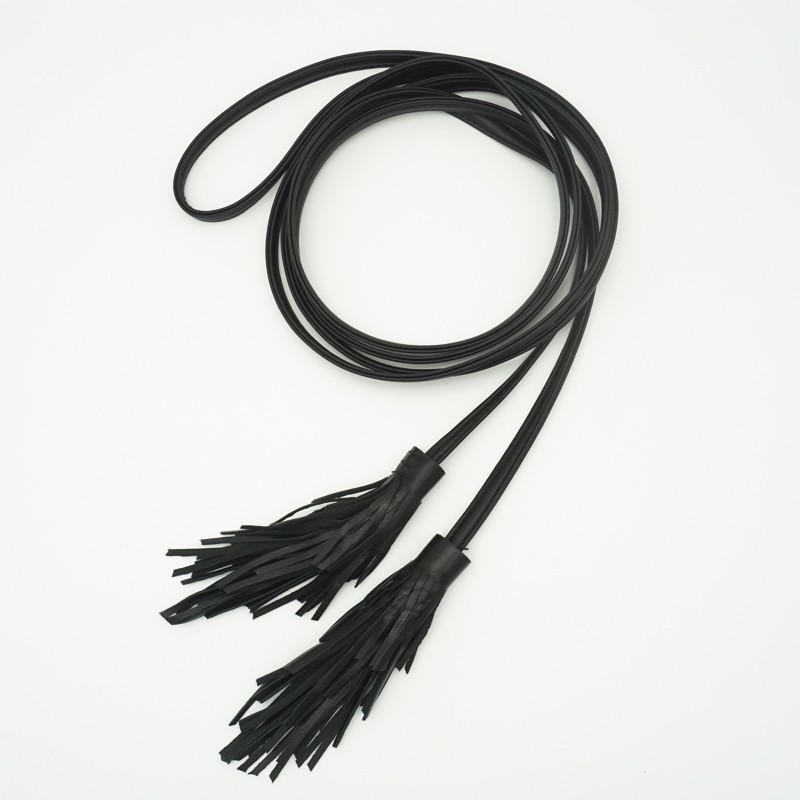 时尚蝴蝶结欧美走秀羊皮流苏腰绳