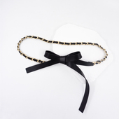 皮带优雅装 小香风格 羊皮穿皮链腰带软真皮腰链打结细款 饰链条腰带