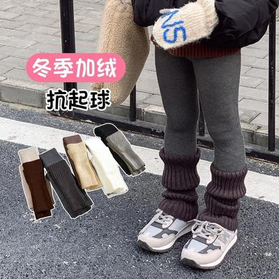 女童冬季袜套竖条加厚保暖打底裤