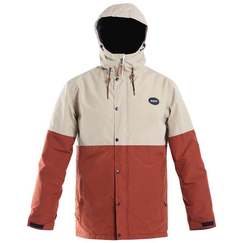ride情侣单双板男款中长拼色滑雪服冲锋衣棉服防风防水透气10000