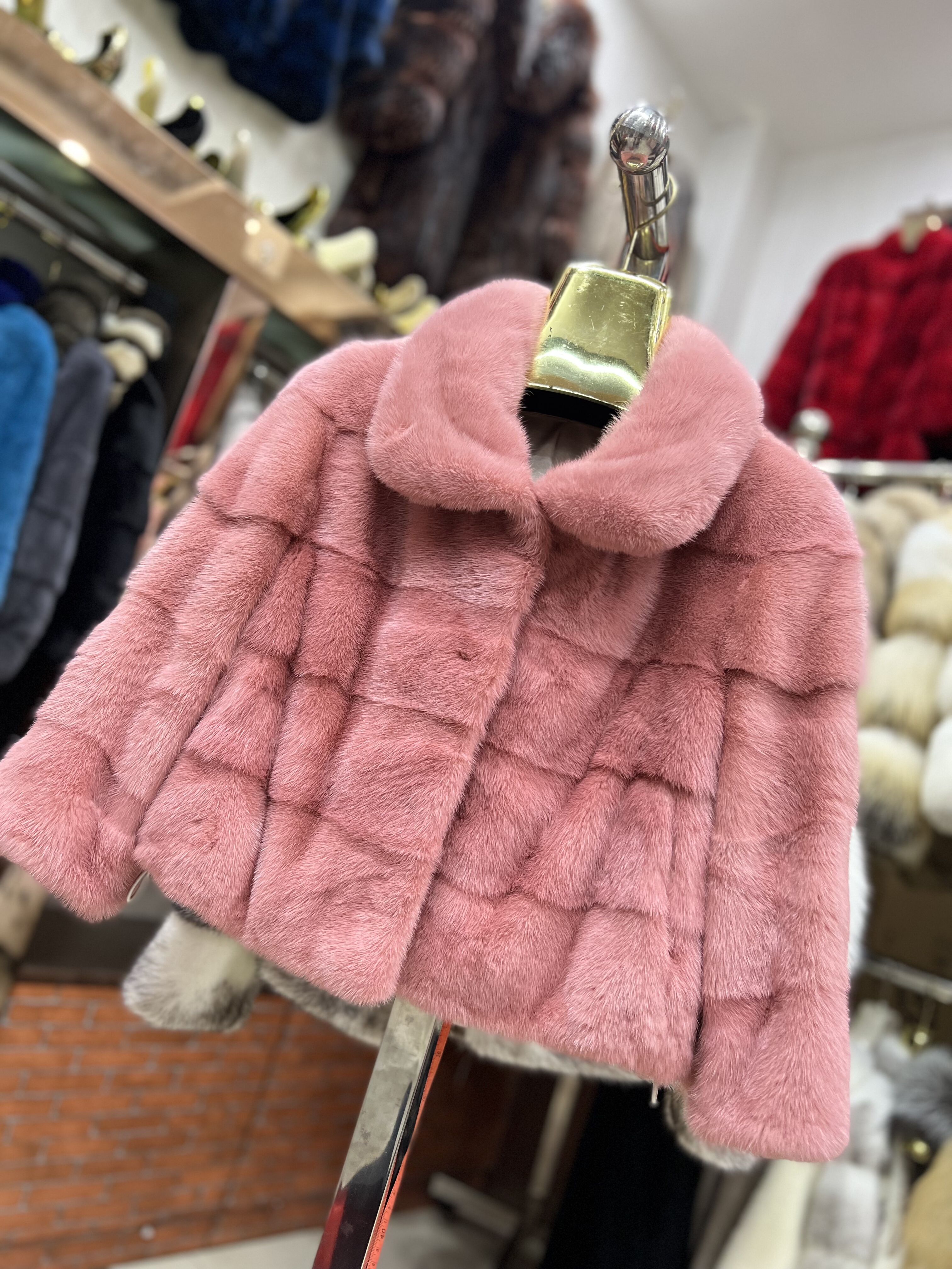 小个子冬季新款皮草外套女翻领韩版裘皮水貂毛皮大衣女款短款