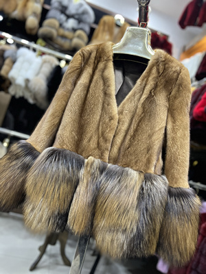 定制款 超火大毛领金岛狐年轻皮草外套女v整貂皮大衣冬新款