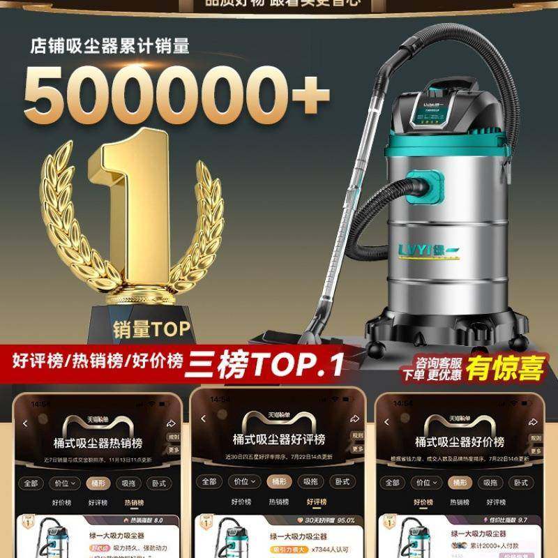 工业吸尘器家用大吸力汽车用大功率商用地毯保洁美缝专用小吸尘机