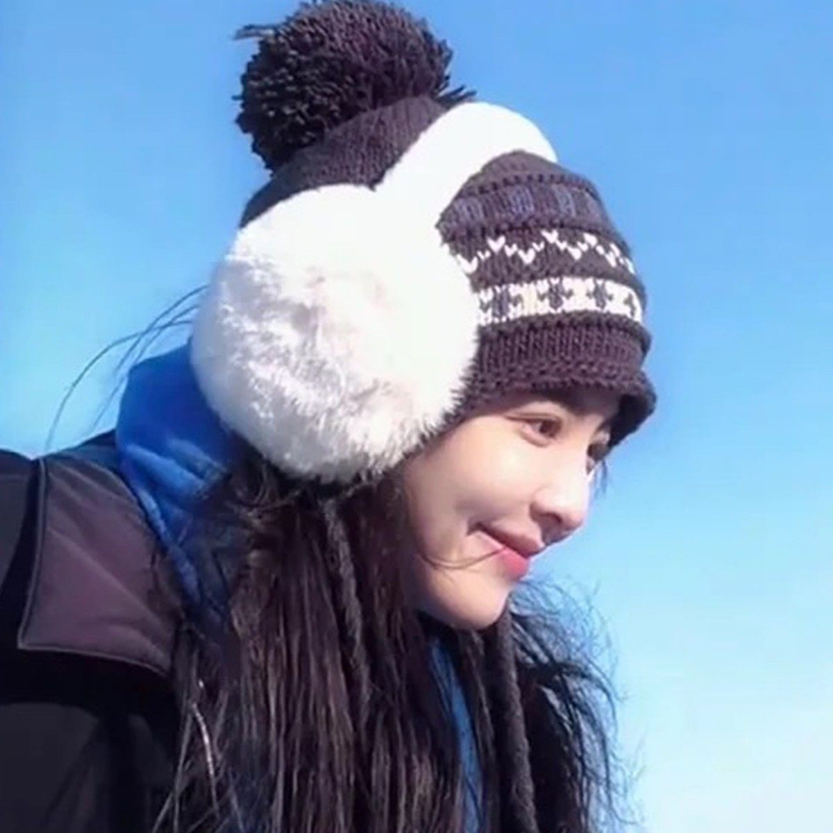 章若楠同款费尔岛提花毛球针织帽子女秋冬季百搭防寒显脸小护耳帽,服饰配件/皮带/帽子/围巾,帽子,淘宝优惠券,粉丝福利购,淘宝优惠卷