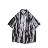 花衬衫男短袖夏季条纹休闲上衣服外套翻领大码衬衣男A011-2/TP25，男装T恤，电商A012
