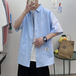 2021全棉沙洗大码印花中国风男夏季短袖衬衫QT5030/D7060p40