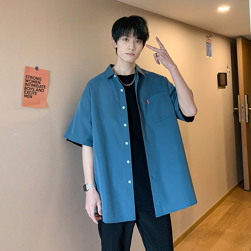 夏季新款ins男大码宽松短袖T恤百搭印花体恤打底衫/7080P22，男装T恤，电商A012