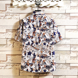 夏季男大码打底衫宽松短袖T恤百搭印花体恤/D7096p30，男装T恤，电商A012