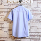 大码印花风衬衫男春夏新款短袖衬衫QT5030/7026p45，男装T恤，电商A012