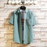 夏新款男大码打底衫宽松短袖T恤百搭印花体恤/D7080p22，男装T恤，电商A012