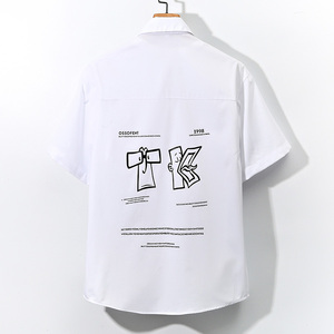 2021大码印花中国风衬衫男春夏新款青年短袖衬衫 QT5030/D7052p35图片