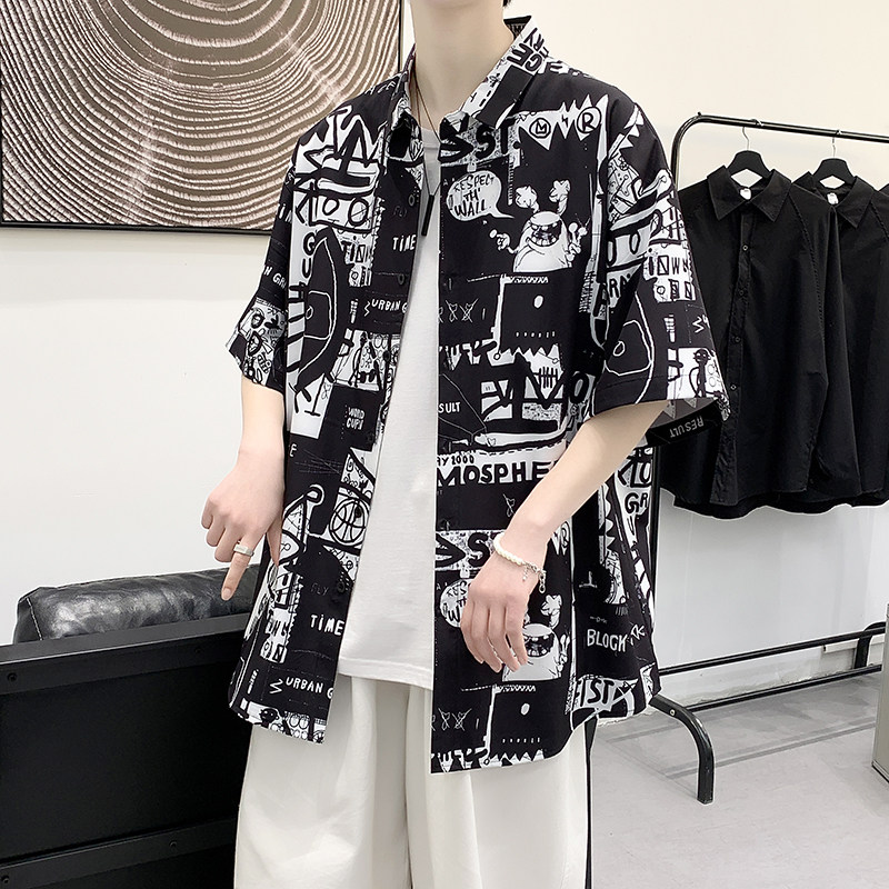 夏新款男大码打底衫宽松短袖T恤百搭印花体恤/7111p35,男装T恤,电商A012
