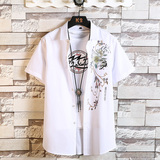 春季新款短袖衬衫休闲青年衬衣QT5030/7017p45，男装T恤，电商A012