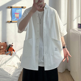 2021全棉沙洗大码印花中国风男夏季短袖衬衫QT5030/D7060p40，男装衬衫，电商A012