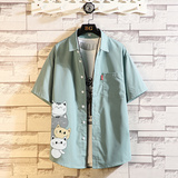 夏新款男大码宽松打底衫短袖T恤百搭印花体恤/7215p30，男装T恤，电商A012