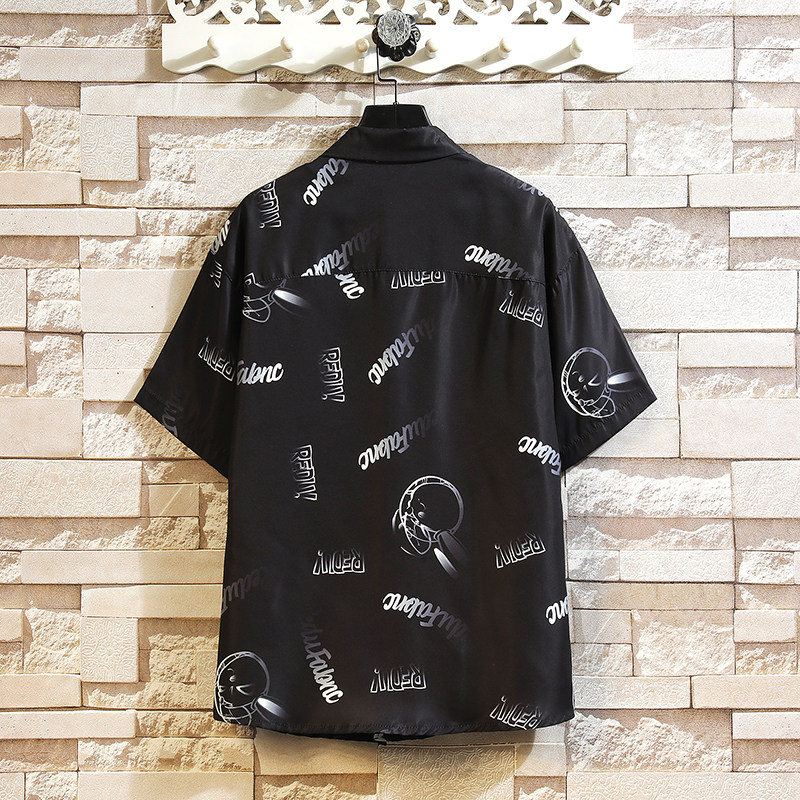 精品大码外套青年衬衣休闲宽松短袖印花流行衬衫男C8653/p35,男装T恤,电商A012