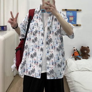 2021休閑大碼印花中國風(fēng)男春夏短袖襯衫 QT5030/D7095p30圖片