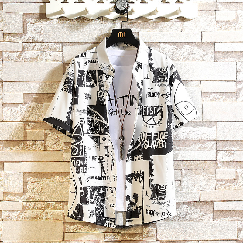 夏新款男大码打底衫宽松短袖T恤百搭印花体恤/7111p35，男装T恤，电商A012