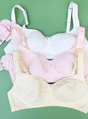 粉愿62815纯棉少女文胸高中学生无钢圈全棉内衣发育期学生薄胸罩