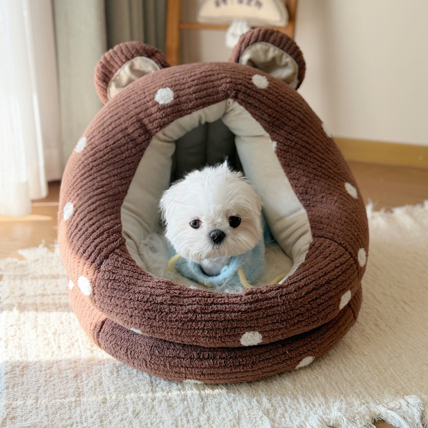 宠物毛绒猫窝狗窝帐篷冬季加厚深度睡眠保暖狗沙发猫床包裹型