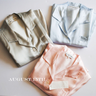 【八月十五】越穿越软！真丝+铜氨丝 日单情侣款真丝睡衣套装1354