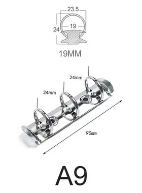 迷你A9活页夹3孔活页环扣DIY可拆卸笔记手账本配件金属三孔卡册夹